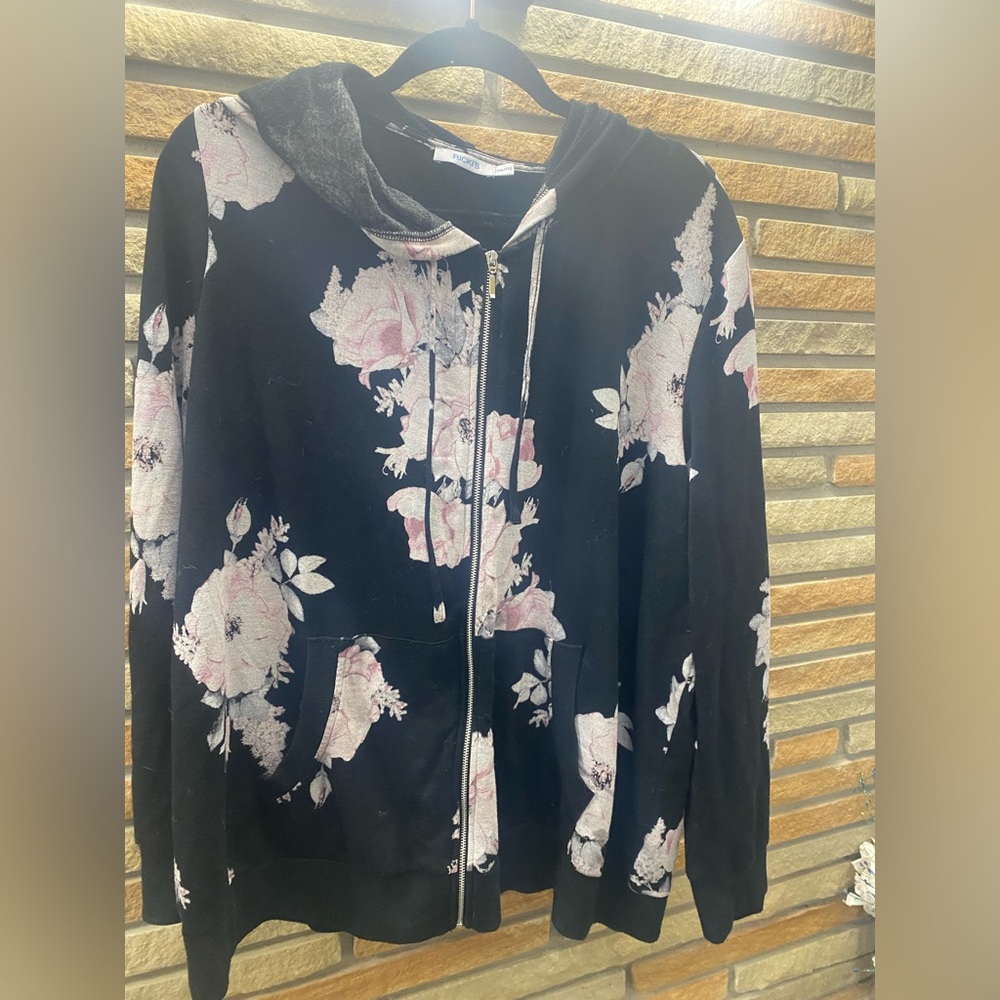 Flower zip up hoodie